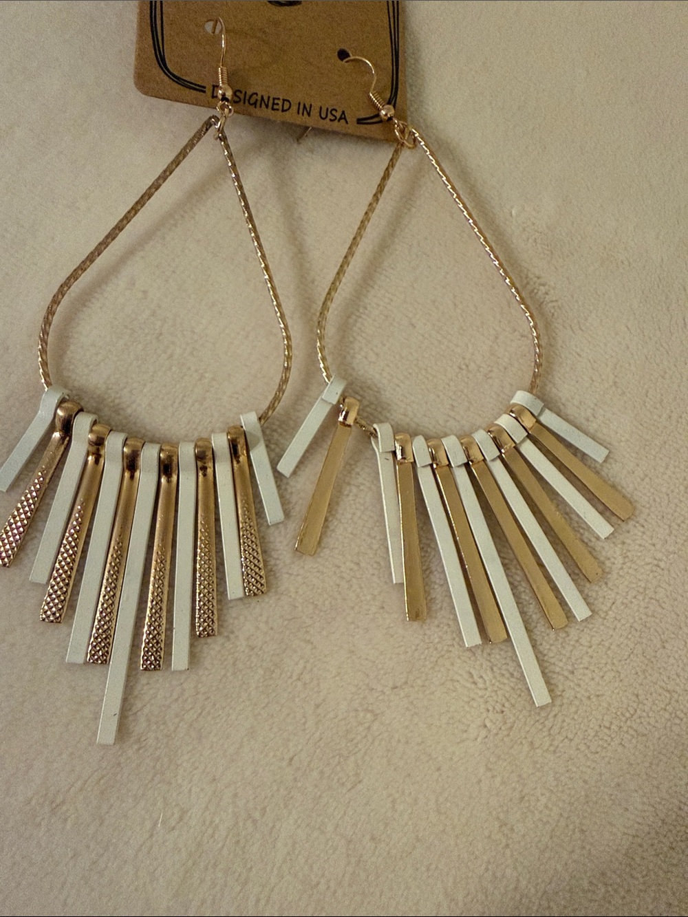 Statement Fringe Bar Drop Earrings in Gold and Silver